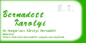bernadett karolyi business card